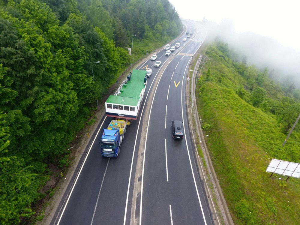 Bolu Dağı'ndan gemi geçti