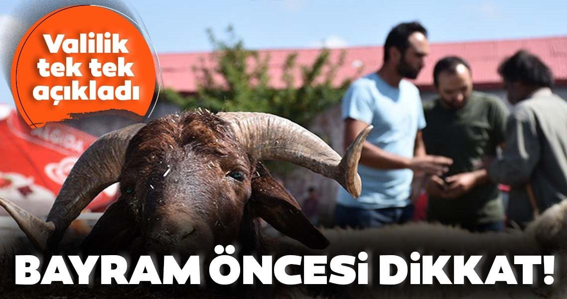 Valilik Kurban Bayramı tedbirlerini açıkladı