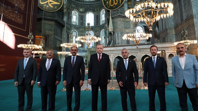 Cumhurbaşkanı Erdoğan ve Bahçeli'den Ayasofya'ya ziyaret!