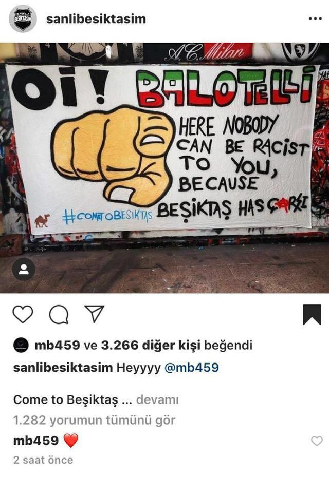Balotelli'den ''Come to Beşiktaş'' yanıtı