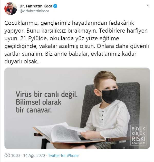 Sağlık Bakanı Koca'dan 21 Eylül uyarısı - Resim : 1