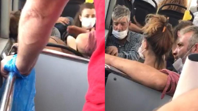 Otobüste şoke eden görüntüler! Kadına şiddete kimse müdahale etmedi