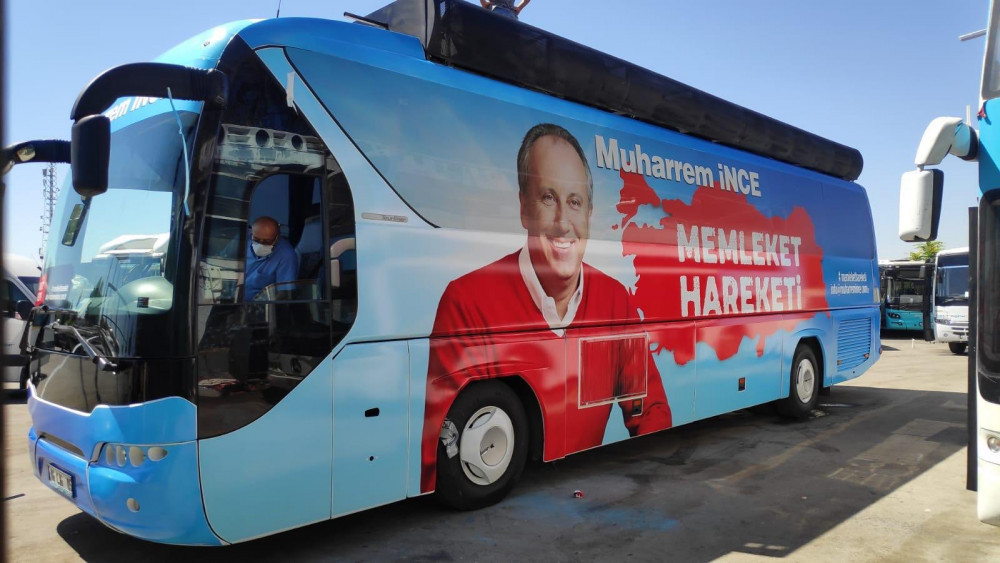 Muharrem İnce'nin CHP'siz otobüsü ortaya çıktı