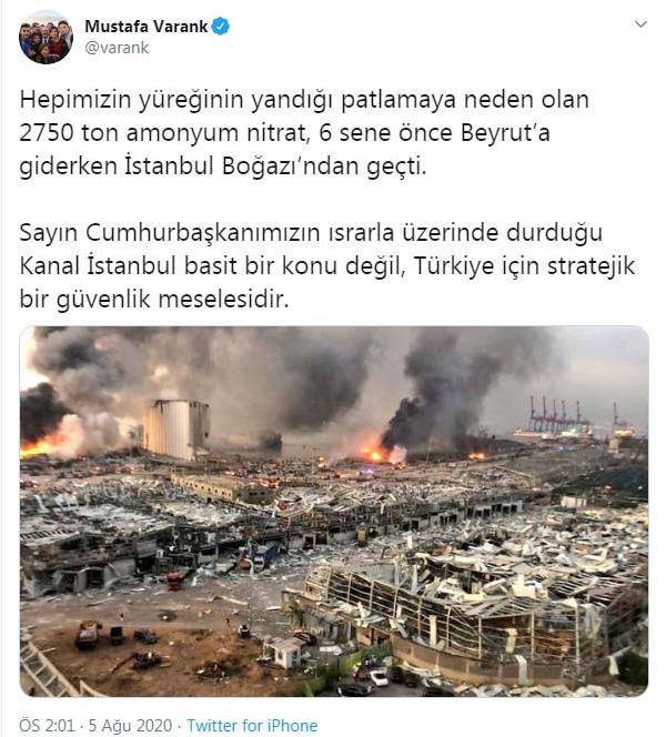 Beyrut'taki patlamada İstanbul Boğazı detayı! - Resim : 1