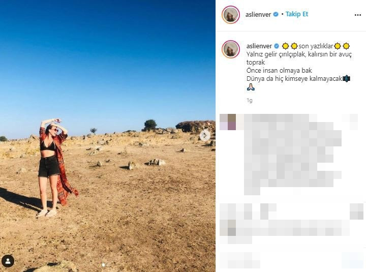 Aslı Enver'den anlamlı mesaj!