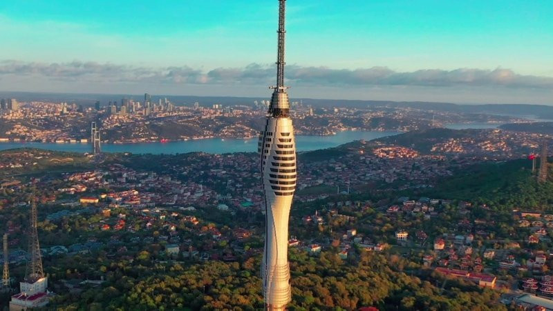Yayına başlanan Çamlıca Kulesi havadan görüntülendi