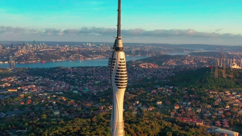 Yayına başlanan Çamlıca Kulesi havadan görüntülendi