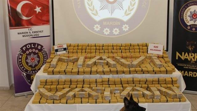 Mardin'de 420 kilogram eroin ele geçirildi