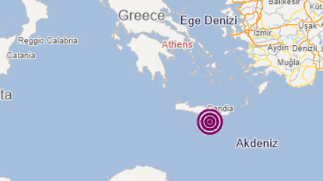 Akdeniz'de 5.7 büyüklüğünde deprem