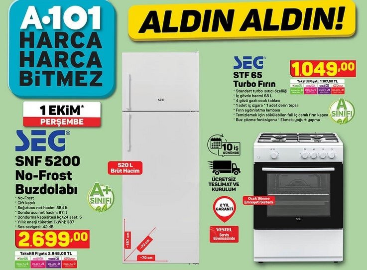 A101 1 Ekim aktüel ürünler kataloğu