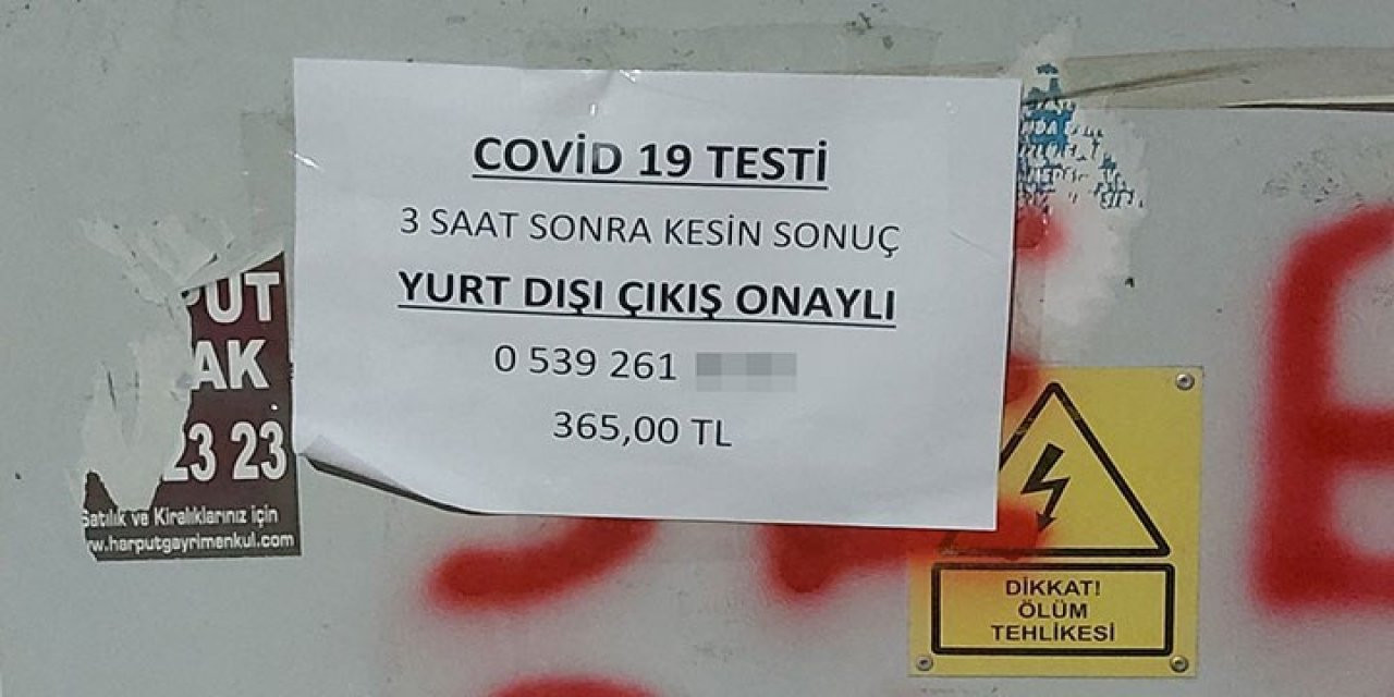 Ankara'da sokakta skandal koronavirüs testi ilanı
