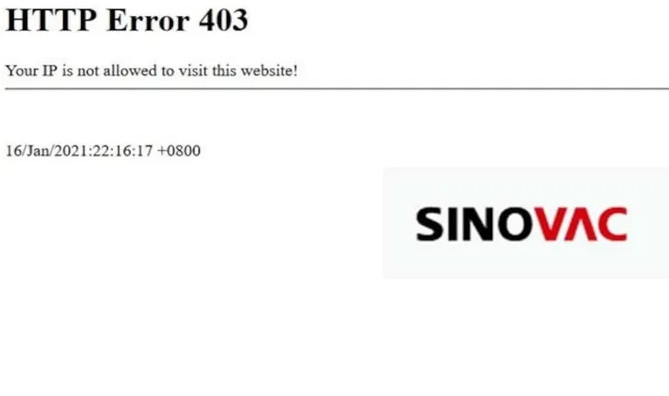 Sinovac'ın sitesine erişim engeli kaldırıldı