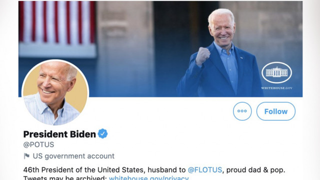 Twitter, başkanlık hesabını Biden'a devretti