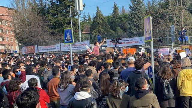 Boğaziçi'nde protesto: Kayyum rektör istemiyoruz