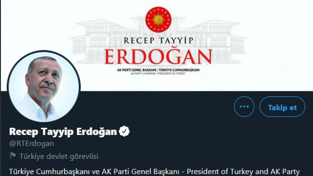 Twitter'dan Erdoğan'ın hesabını etiketledi