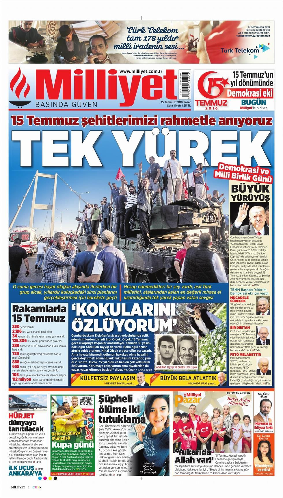 Milliyet Gazetesi 15 Temmuz 2018 Anasayfası - Haber3