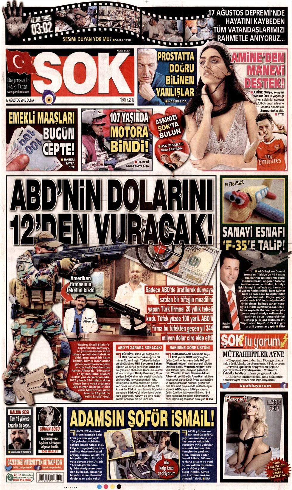 Şok Gazetesi 17 Ağustos 2018 Anasayfası - Haber3