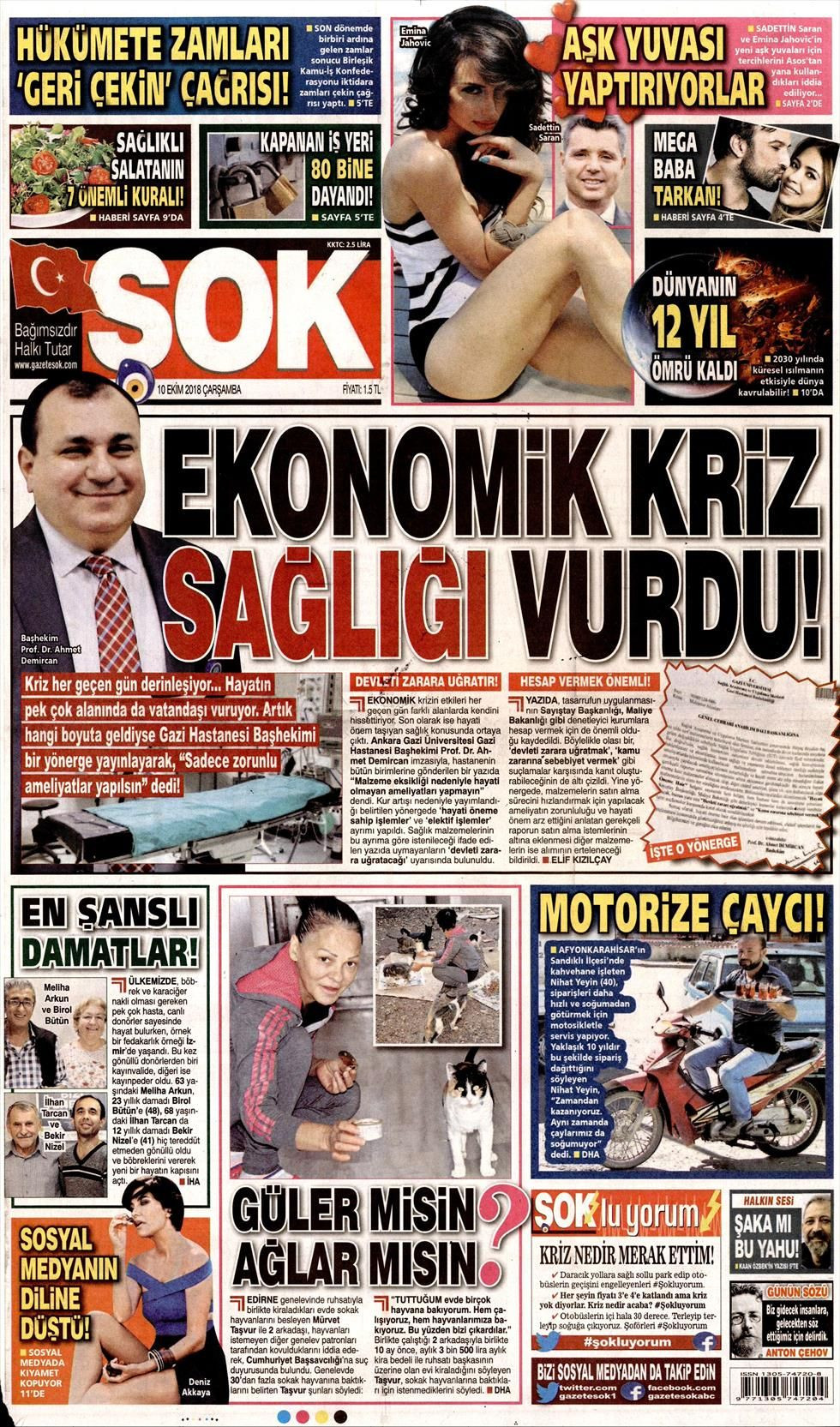 Şok Gazetesi 10 Ekim 2018 Anasayfası - Haber3
