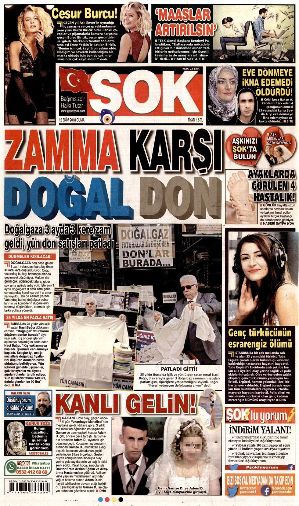 Şok Gazetesi 12 Ekim 2018 Anasayfası - Haber3