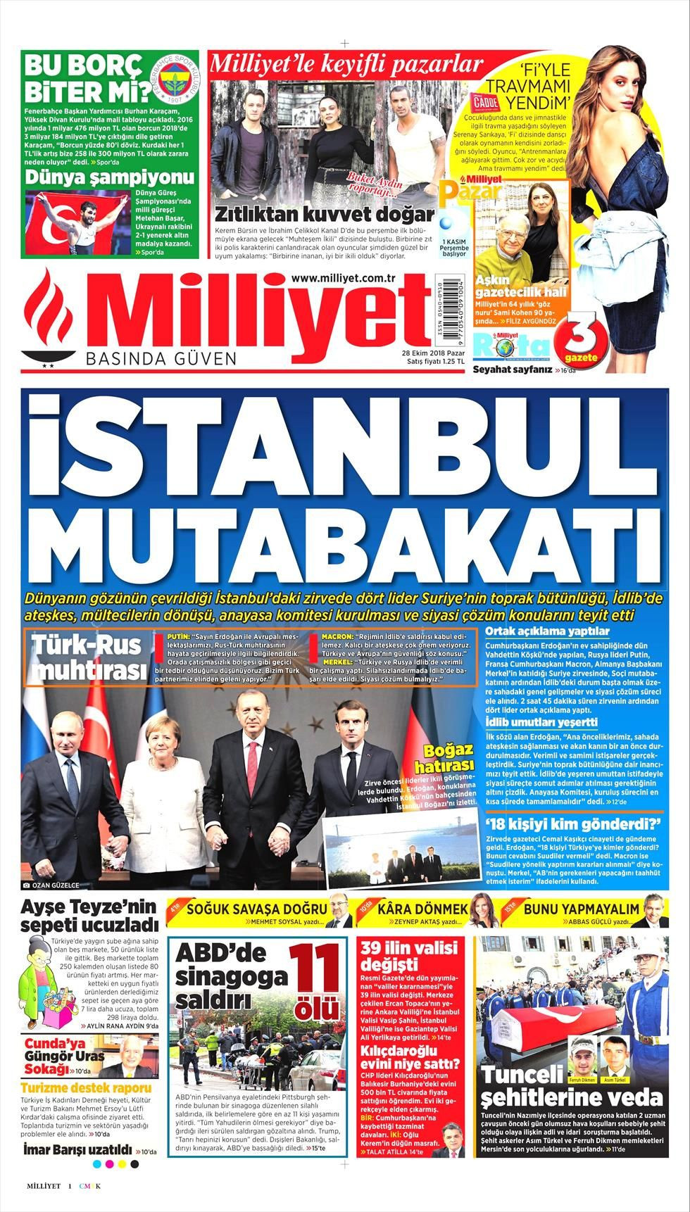 Milliyet Gazetesi 28 Ekim 2018 Anasayfası - Haber3