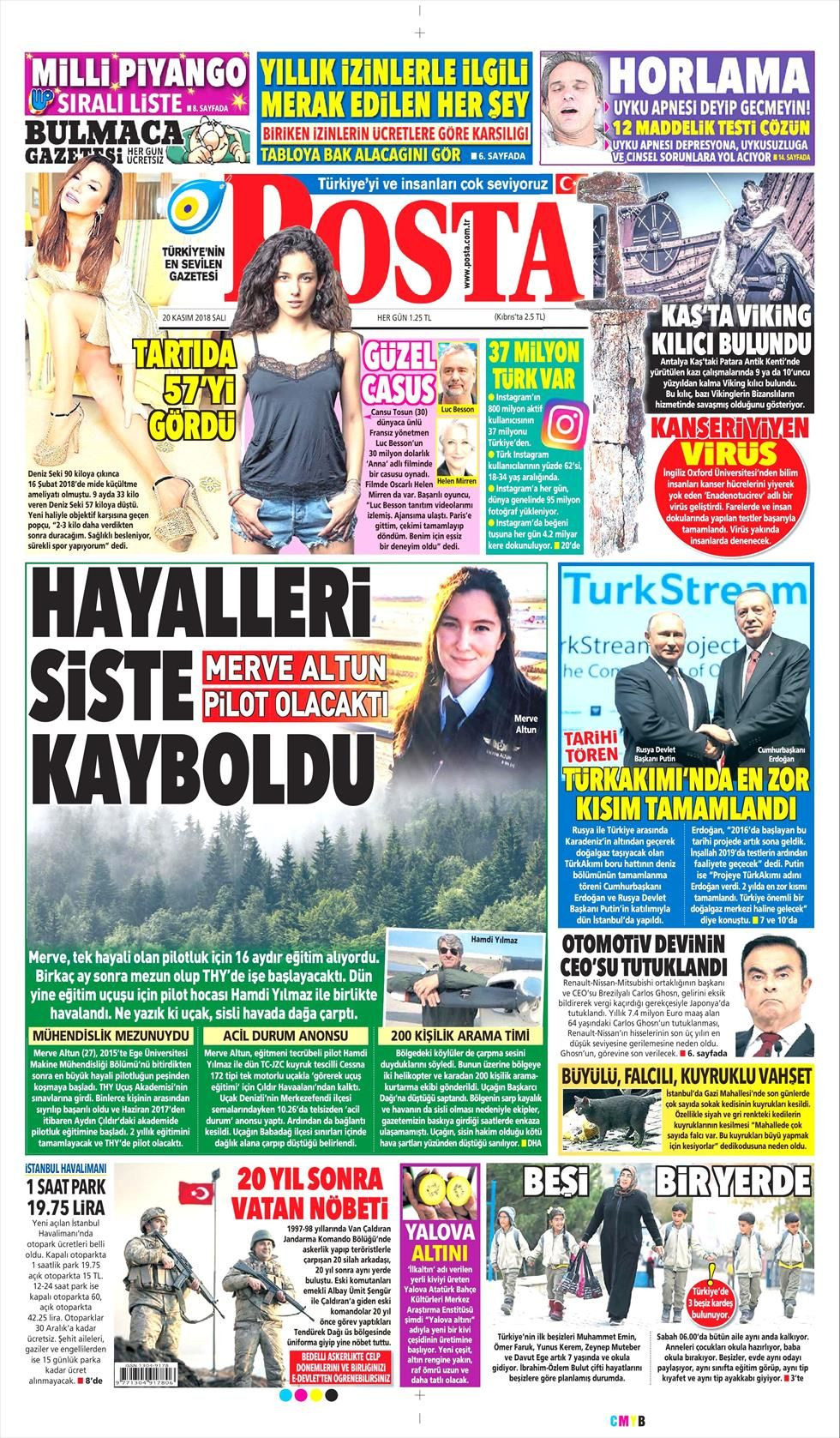 Posta Gazetesi 21 Kasım 2018 Anasayfası Haber3