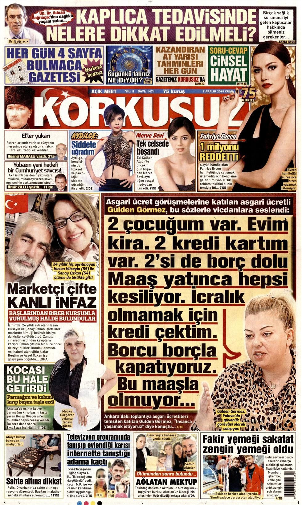 Korkusuz Gazetesi 08 Aralik 2018 Anasayfasi Haber3
