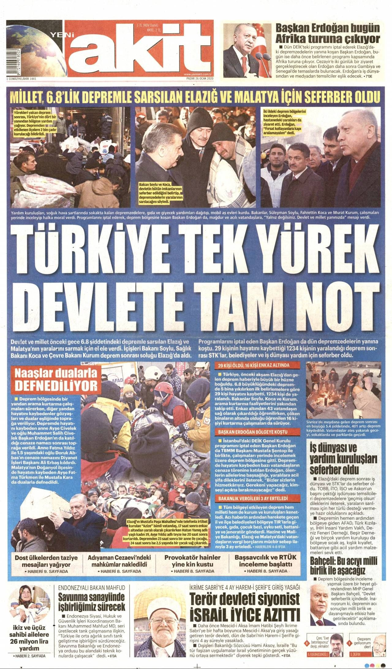 Yeni Akit Gazetesi 26 Ocak 2020 Anasayfası - Haber3