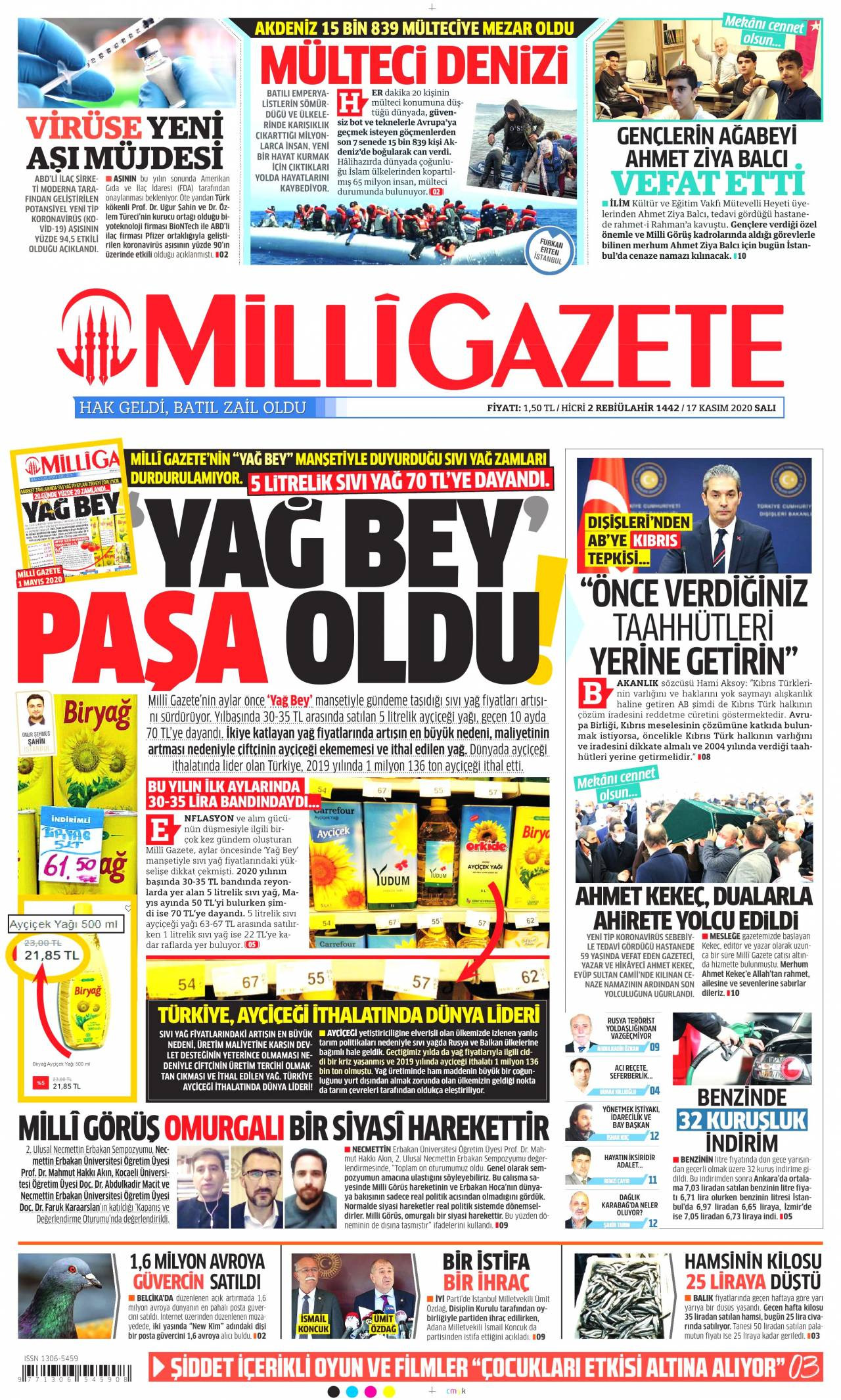 Milli Gazete Gazetesi 17 Kasım 2020 Anasayfası Haber3