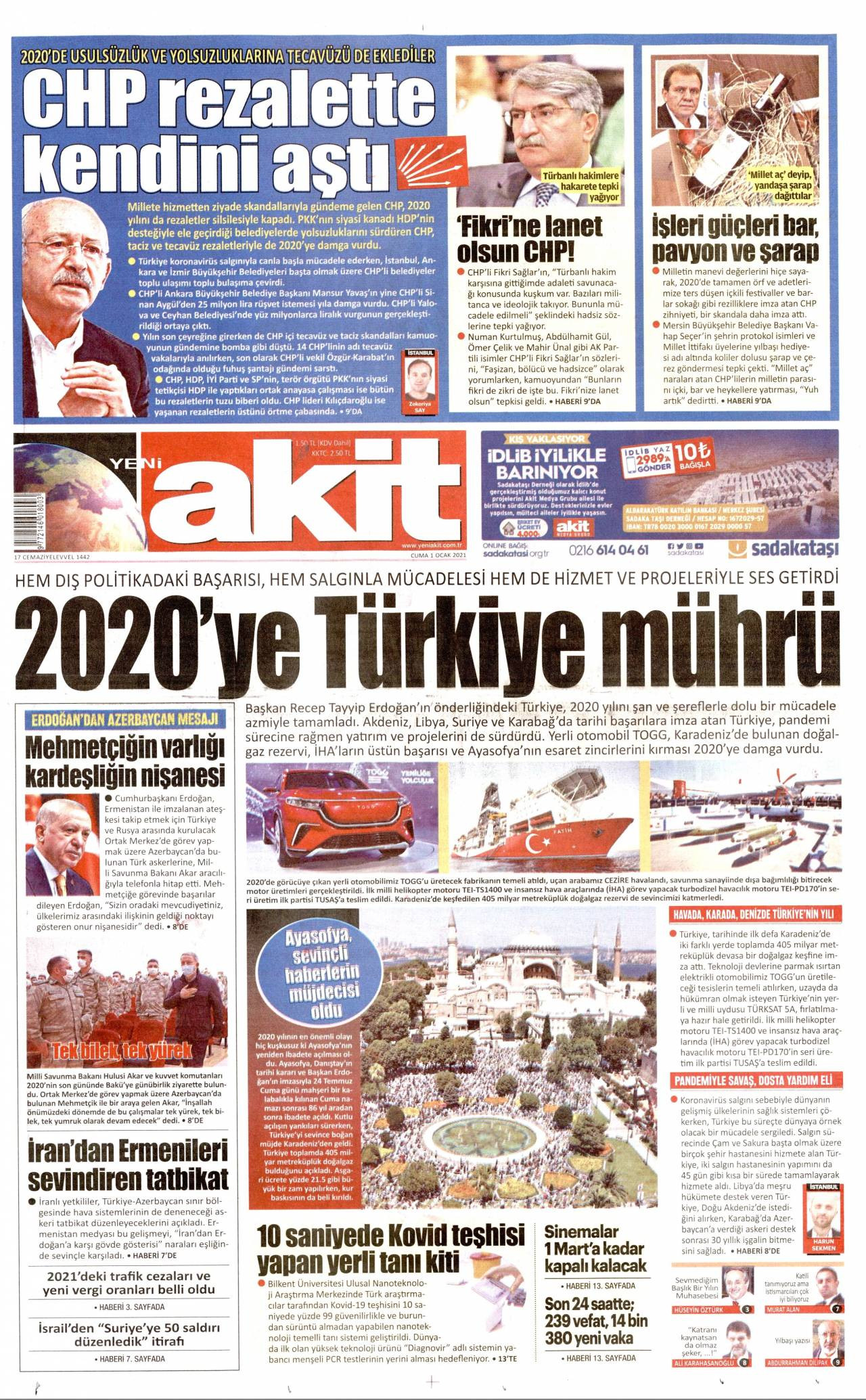 Yeni Akit Gazetesi 01 Ocak 2021 Anasayfasi Haber3