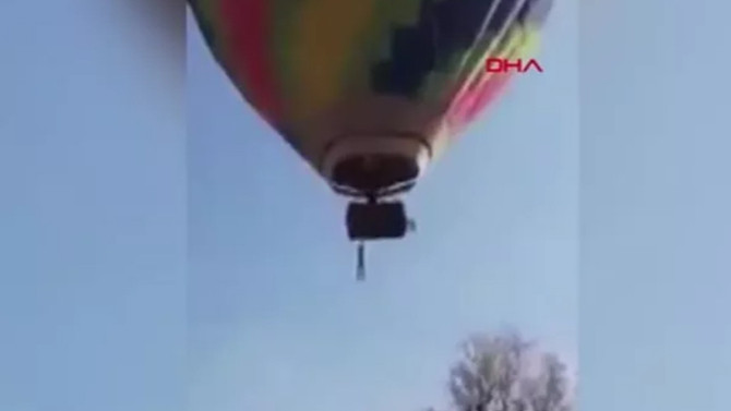 Sıcak hava balonunda ölüm kalım anları kamerada!