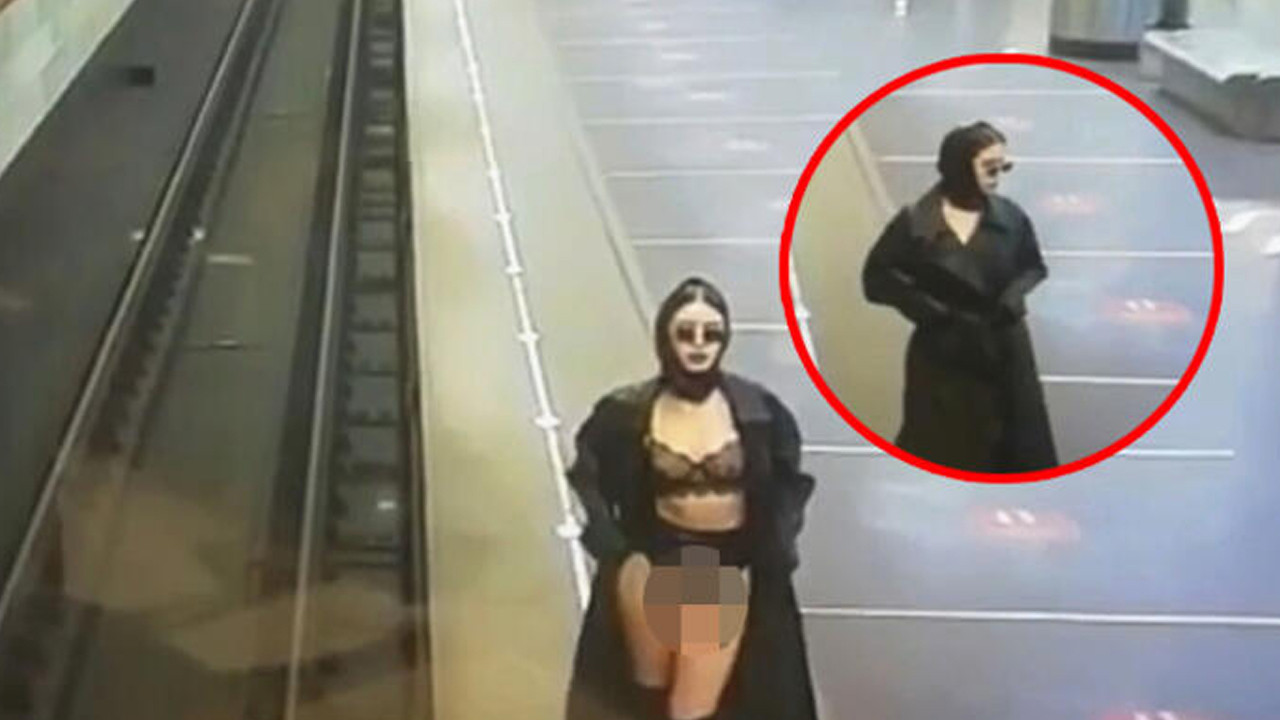 Skandal görüntüler! Metro istasyonunda striptiz