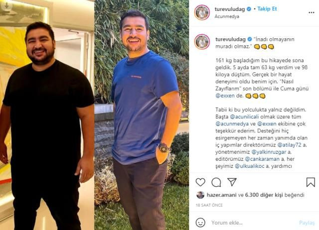Türev Uludağ 63 kilo verdi!