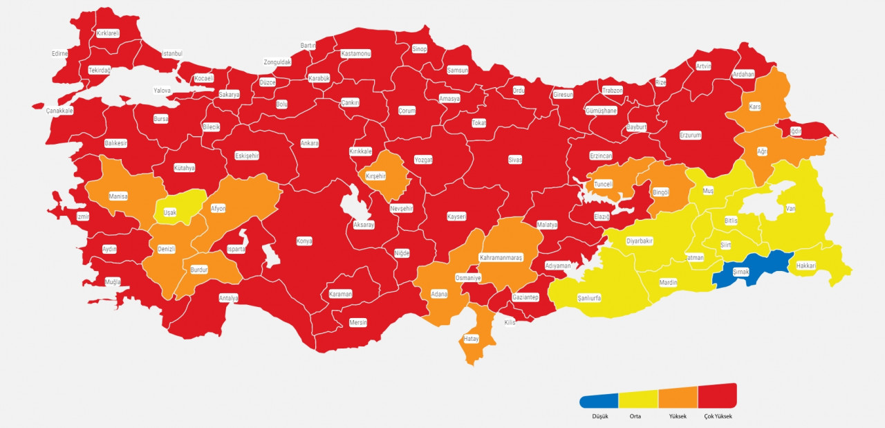 İllere Göre Risk Durumu 20-26 Mart 2021