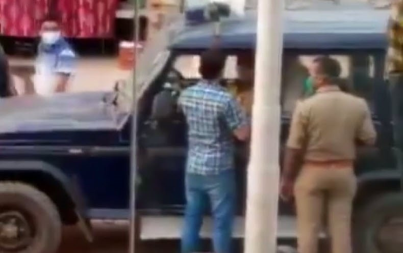 Polisin ''maske cezası tokadı'' kamerada!
