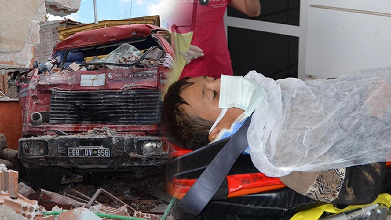 Freni boşalan kamyon 12 yaşındaki çocuğa çarptı