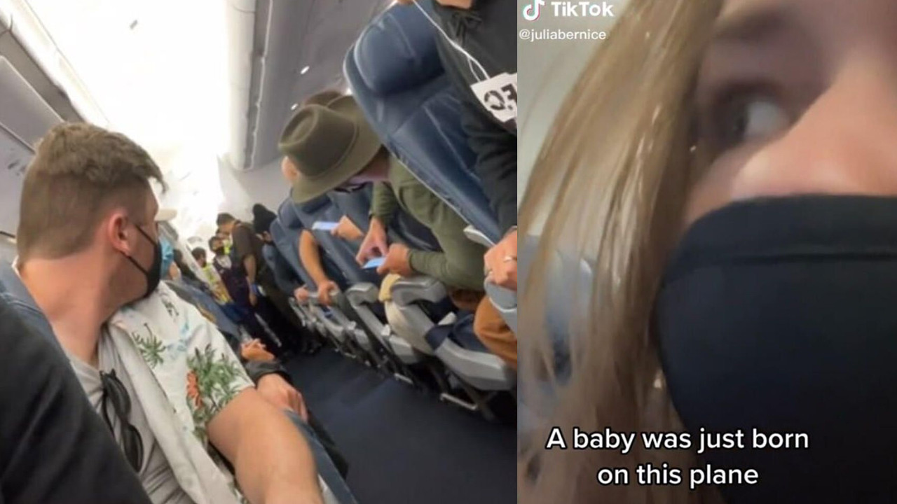 Hamile olduğunu bilmeyen kadın uçakta doğurdu