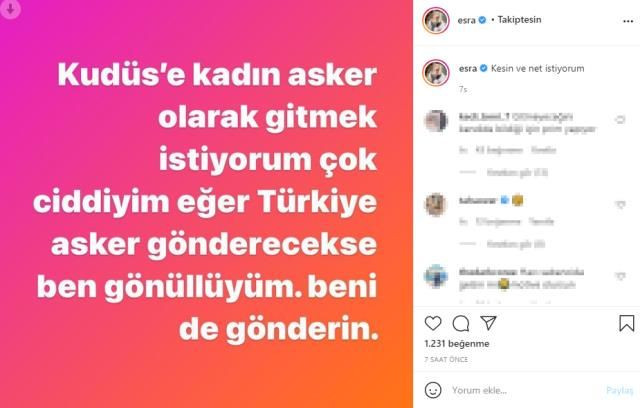 Ciciş Esra Ersoy eline silah alıp paylaştı: Kudüs'e asker olarak gitmek istiyorum - Resim: 2