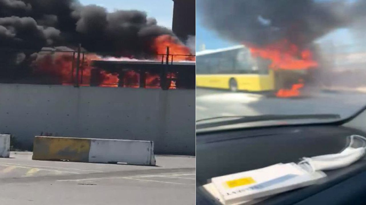 İETT otobüsü alev topuna döndü