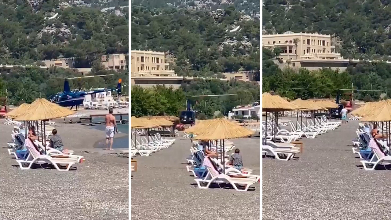 Görüntüler Muğla'dan! Plaja helikopterle ''müşteri'' transferine soruşturma olay oldu