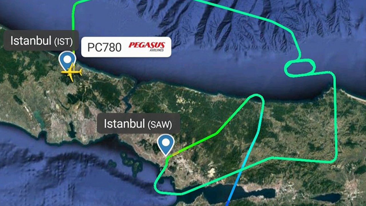 İstanbul hava sahasında uçakların zor anları
