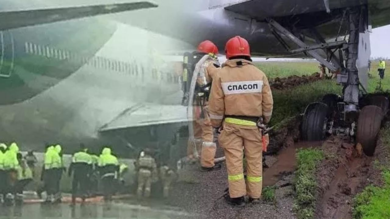 Kırım'da yolcu uçağı pistten çıktı