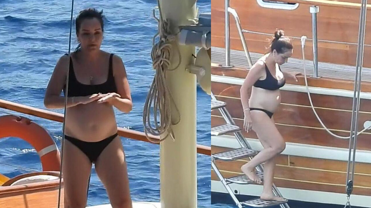 Beş aylık hamile Bengü tekne tatilinde görüntülendi