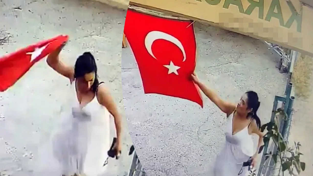 İş yerine asılı Türk bayrağını koparıp çöpe attı!