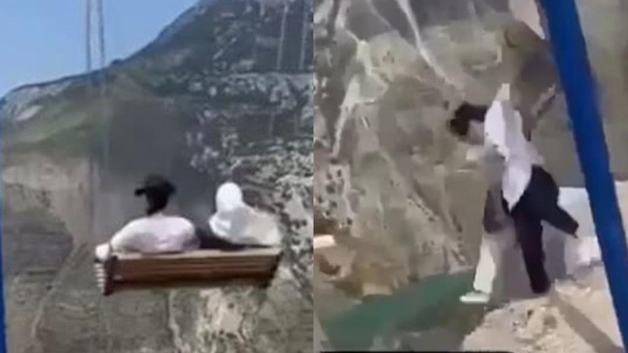 Uçurumun kenarındaki salıncaktan böyle düştüler