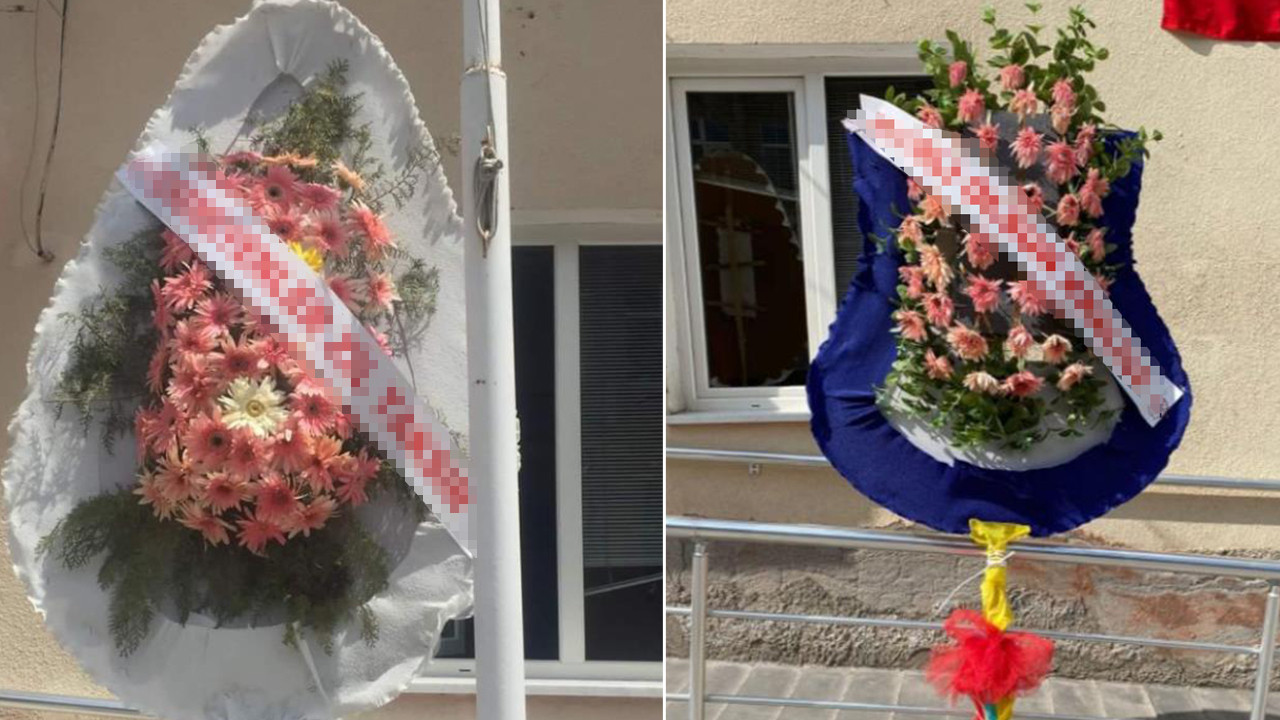 İlçe sağlık müdürüne gönderilen çelenkler şaşırttı