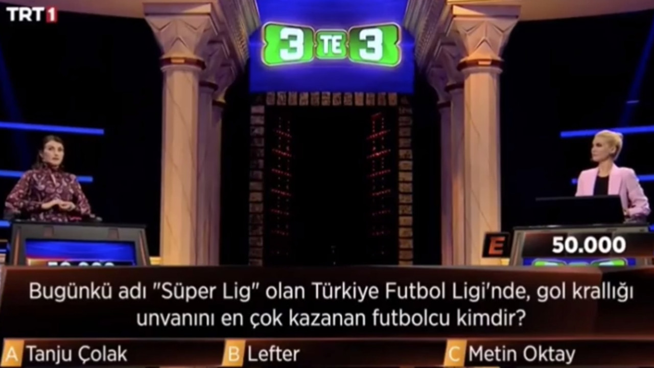 TRT 1'deki 3’te 3 yarışmasında skandal hata