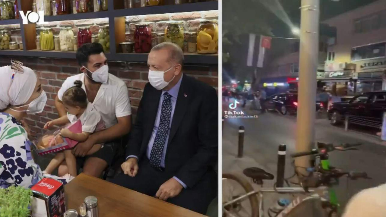 Erdoğan'dan koruma ordusuyla restoran ziyareti