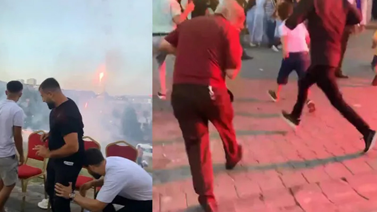 Korku dolu anlar: Havai fişekler davetlilerin arasında patladı