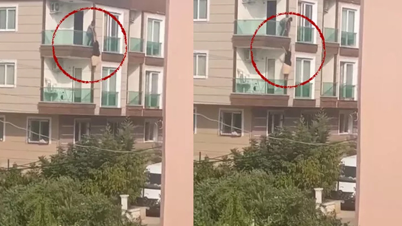 Çığlık atarak balkona çıkan kadın ikinci kattan düştü!