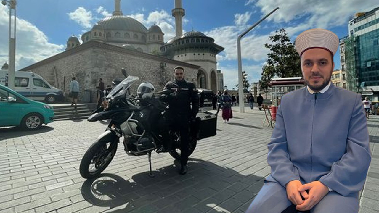 Taksim Camisi'nin motosikletli imamı: Motor üstünde hatim okuyorum
